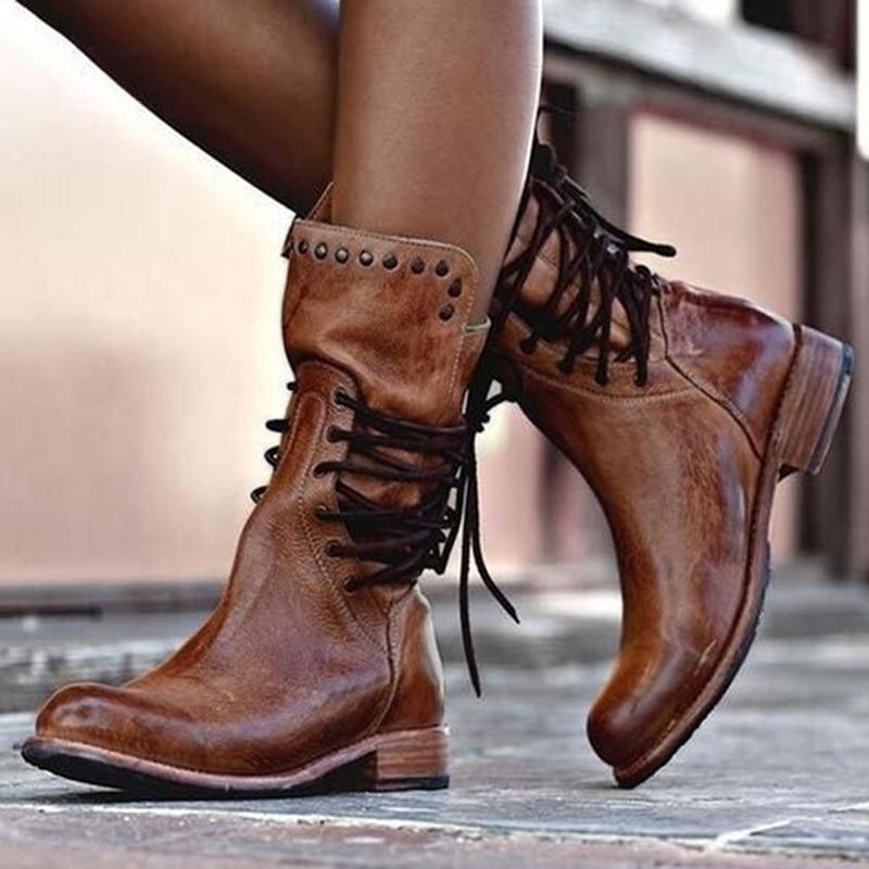 Sophia | Leather Lace-up Boots