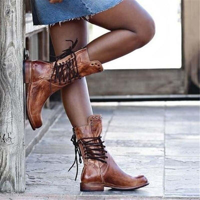 Sophia | Leather Lace-up Boots