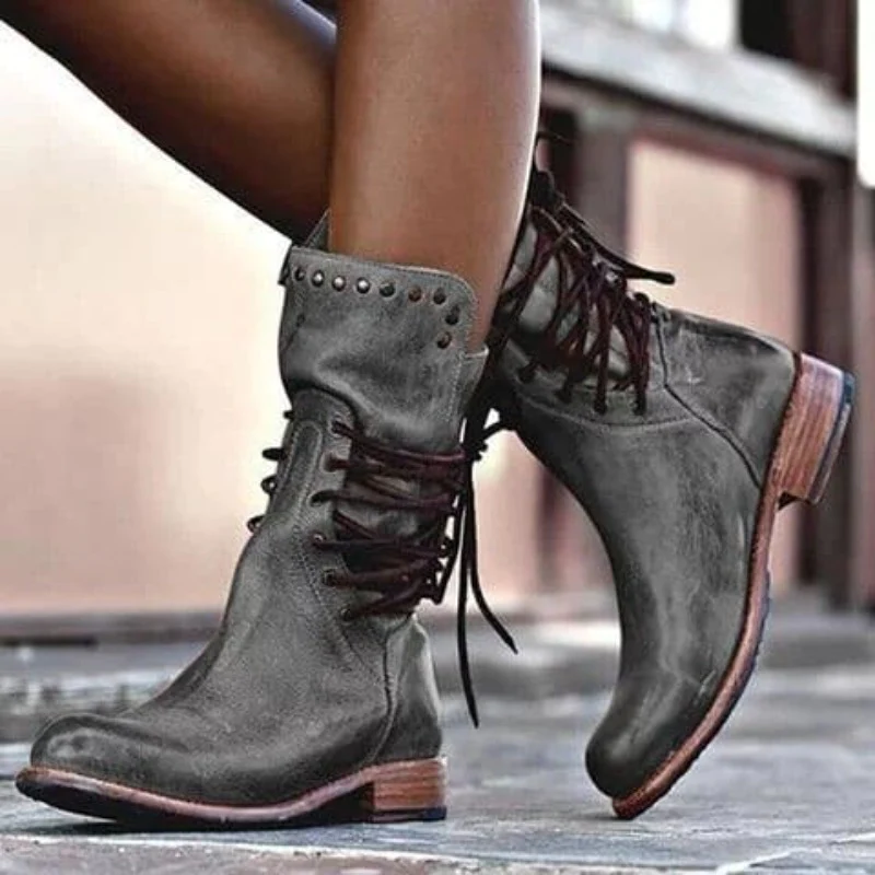 Sophia | Leather Lace-up Boots