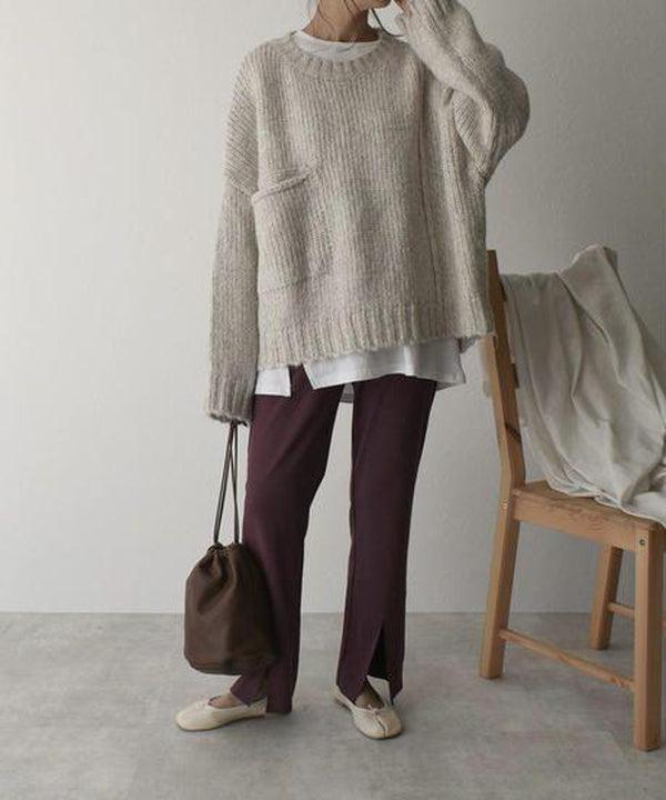 Evelina | Oversized Pocket Ivory Jumper