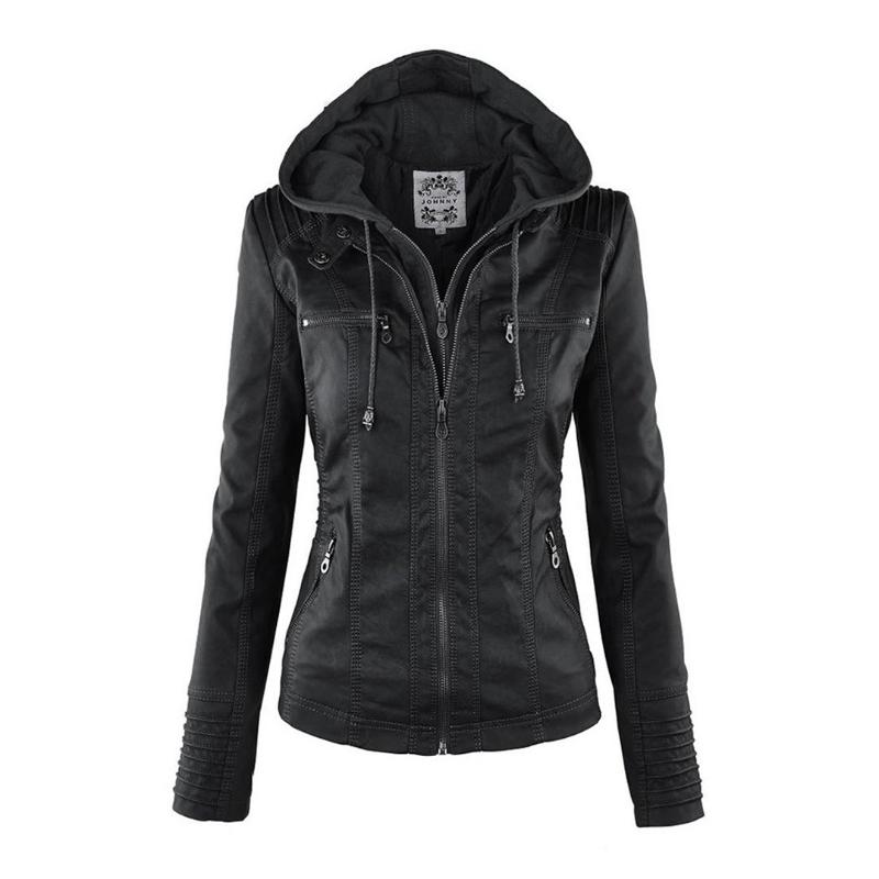 Kayla | Hooded Leather Jacket