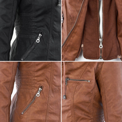 Kayla | Hooded Leather Jacket