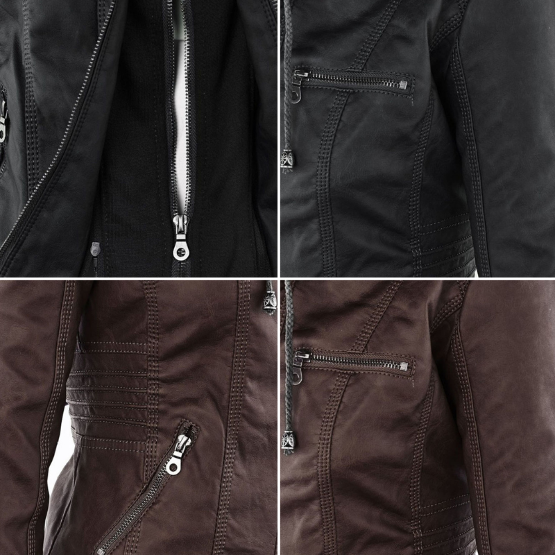 Kayla | Hooded Leather Jacket