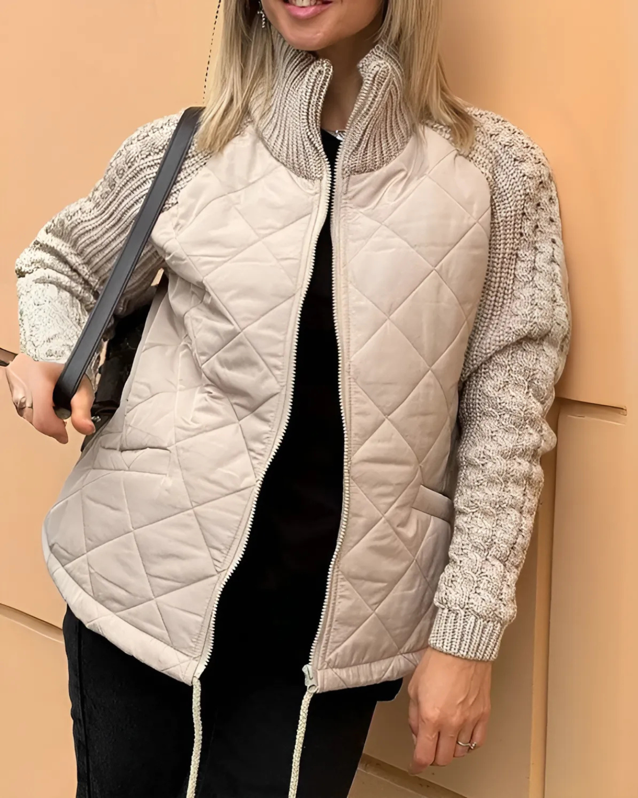 Amelia | Winter Jacket with Knitted Sleeves