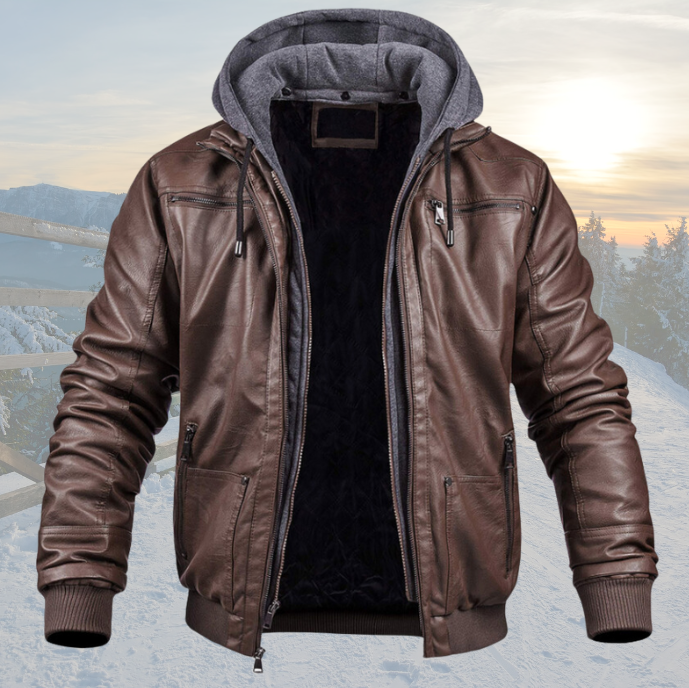 Maximus | Hooded Pilot Leather Jacket