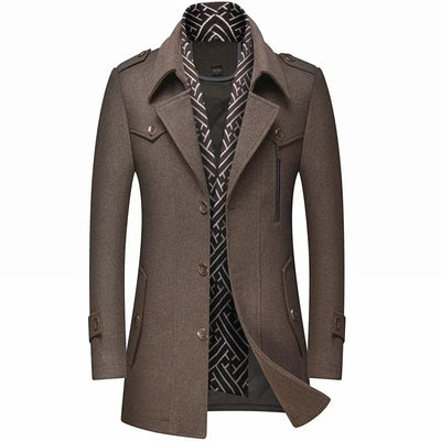 Kevin | Men's Modern Single-Breasted Stylish Long Overcoat