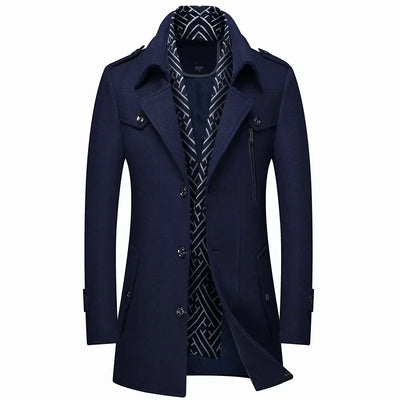 Kevin | Men's Modern Single-Breasted Stylish Long Overcoat